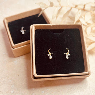 Crescent Moon Tropfen-Ohrringe