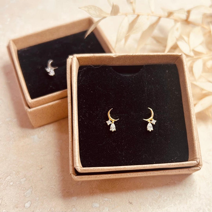 Crescent Moon Tropfen-Ohrringe