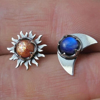 Elegante Sonne-Mond-Ohrringe