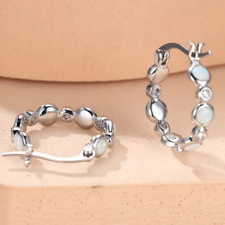 Bohemian Opal runde Ohrringe