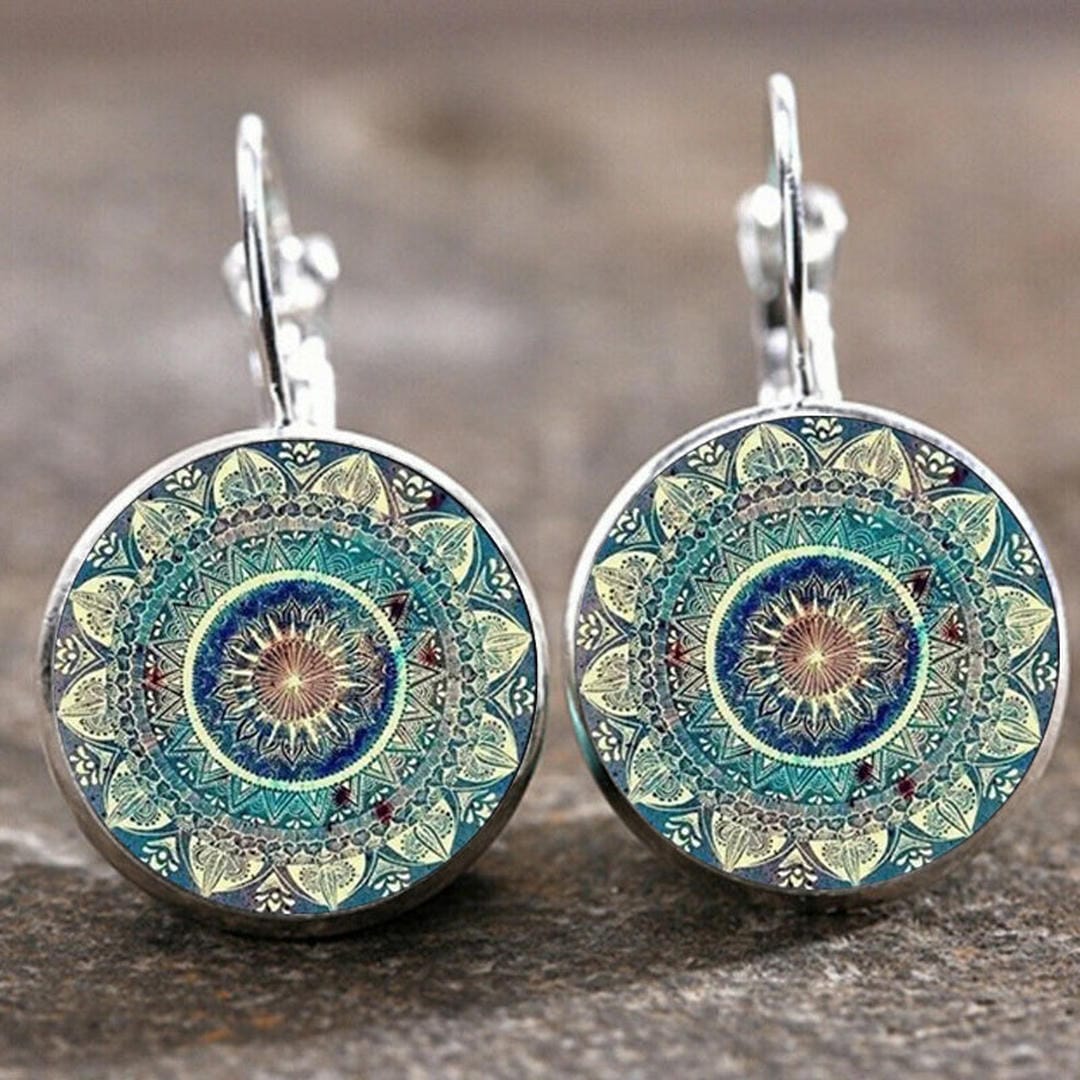 Mandala Zeit Edelstein-Ohrringe