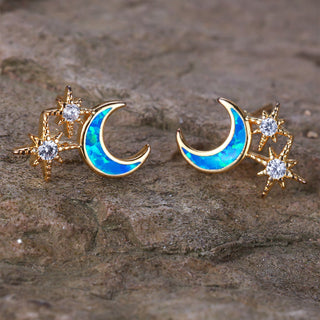 Mond- und Sterne-Ohrringe