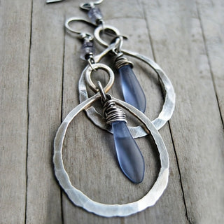 Bohemian Mondstein Silber-Ohrringe