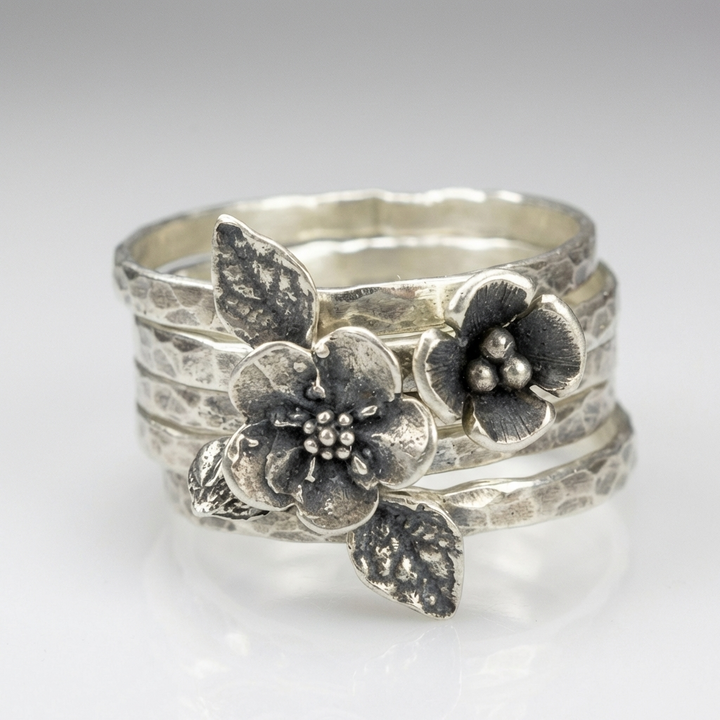 Ring Gartenblume Silber