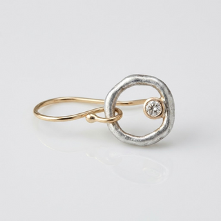 Vintage Silber Kreis-Ohrringe