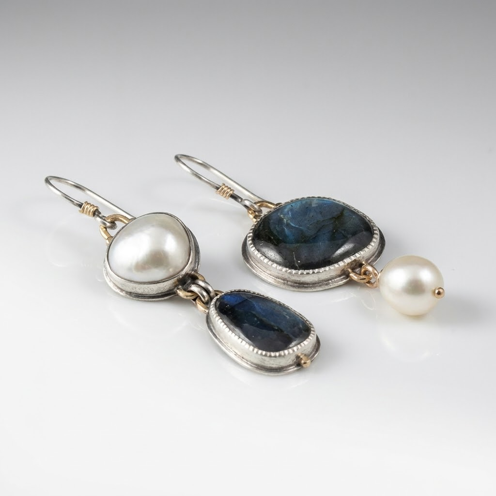 Nocturne Opal Silberohrringe