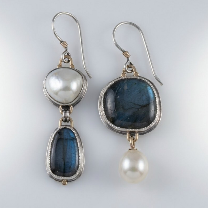 Nocturne Opal Silberohrringe
