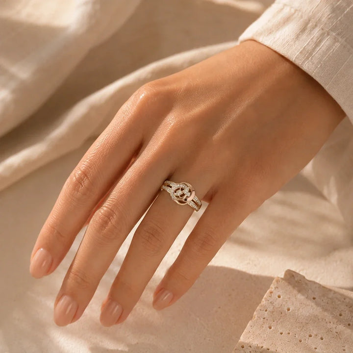 Ring Goldene Ranke mit Smaragd-Zirkonia