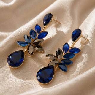 Blaue Tropfen-Crystal-Ohrhänger