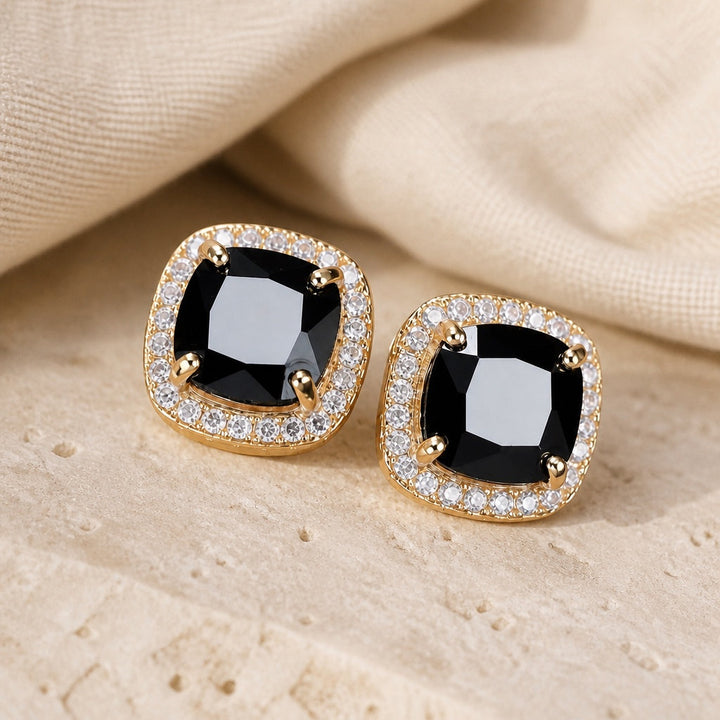 Quadratische Prestige Onyx-Ohrringe