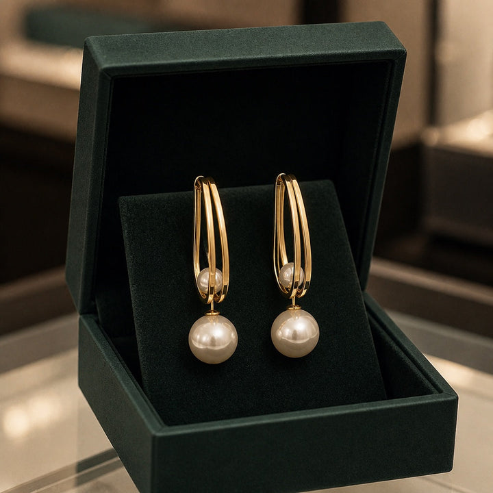 Vintage Ohrringe mit Goldperlen