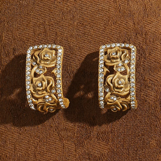 Luxe Rose Pave Kristall-Ohrringe
