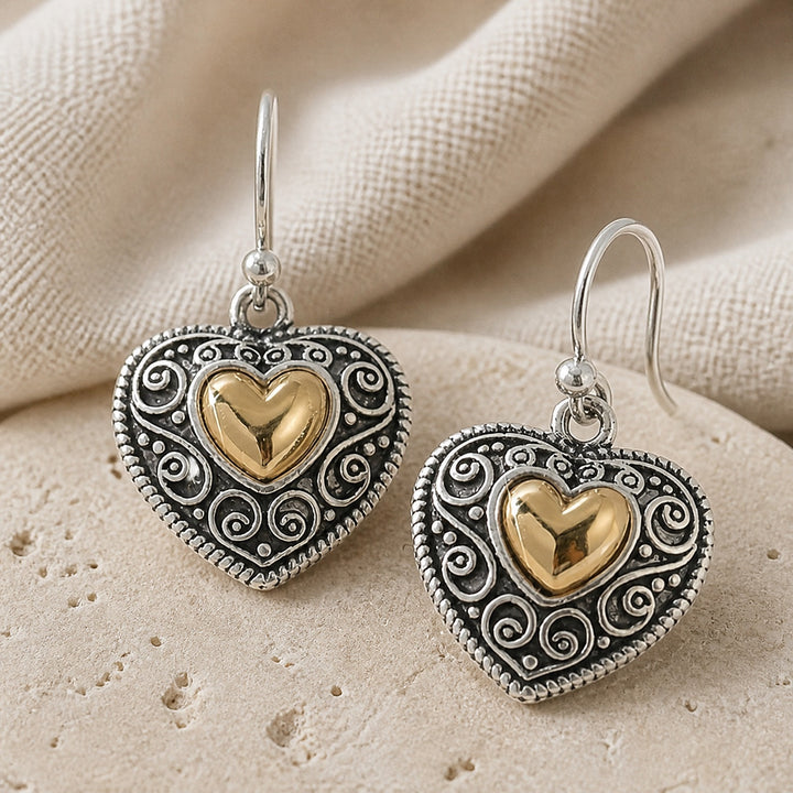 Vintage Bohemian Herz-Ohrringe