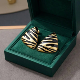 Dreieckige Zebra-Ohrstecker