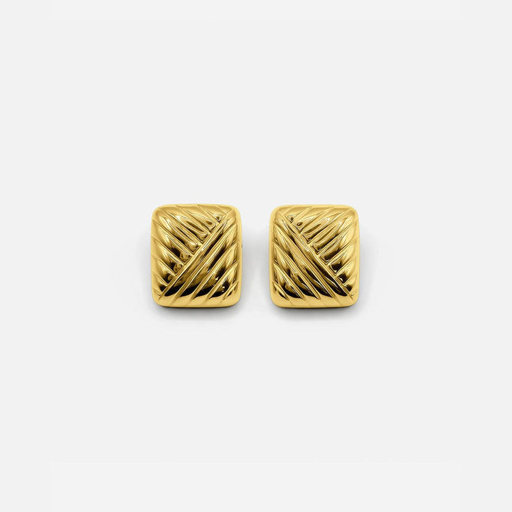Vintage Goldene Rechteck-Ohrstecker