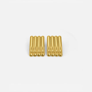 Künstlerische lange goldene Rippohrringe