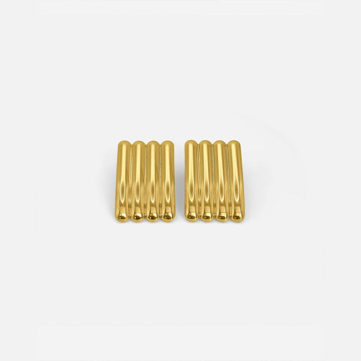 Künstlerische lange goldene Rippohrringe