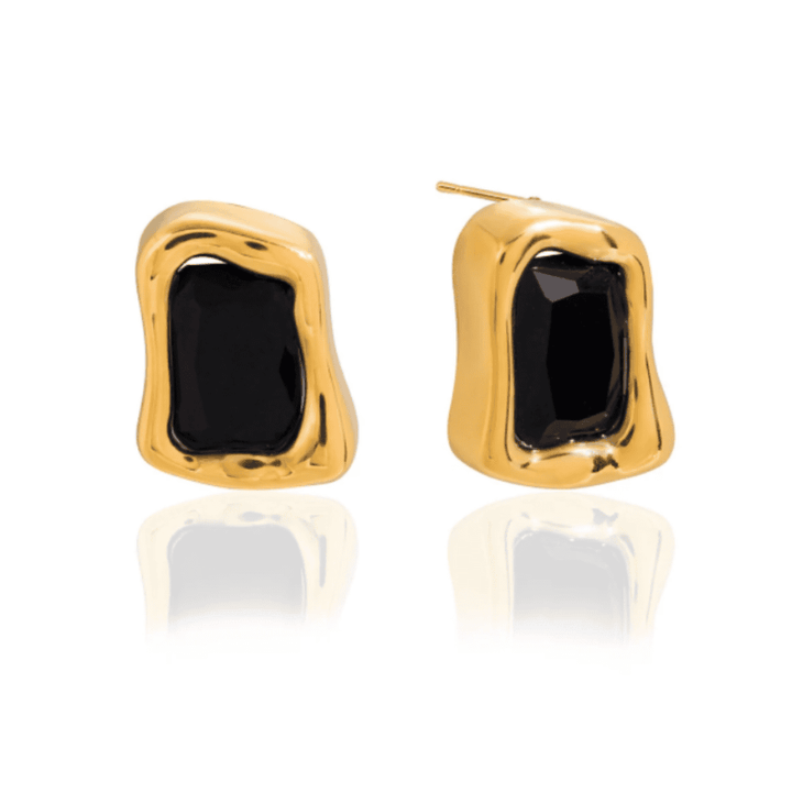 Zeitlose Gold-Zirkon-Quadrat-Ohrstecker