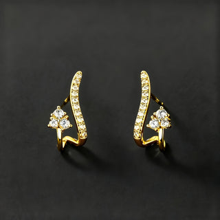 Elegante gewölbte Zirkonia-Ohrringe