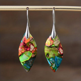 Bohemian Ohrringe aus Naturstein im Blatt-Design
