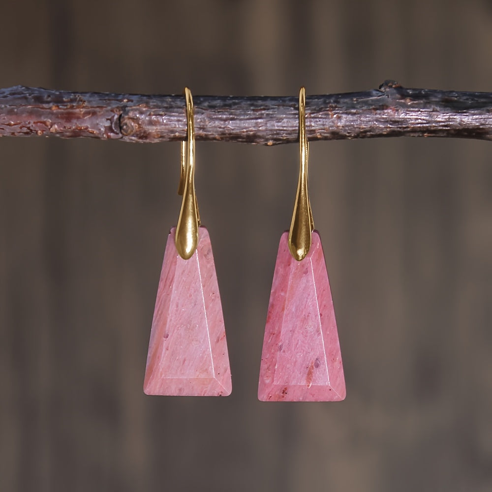 Boho geometrische Stein-Tropfen-Ohrringe