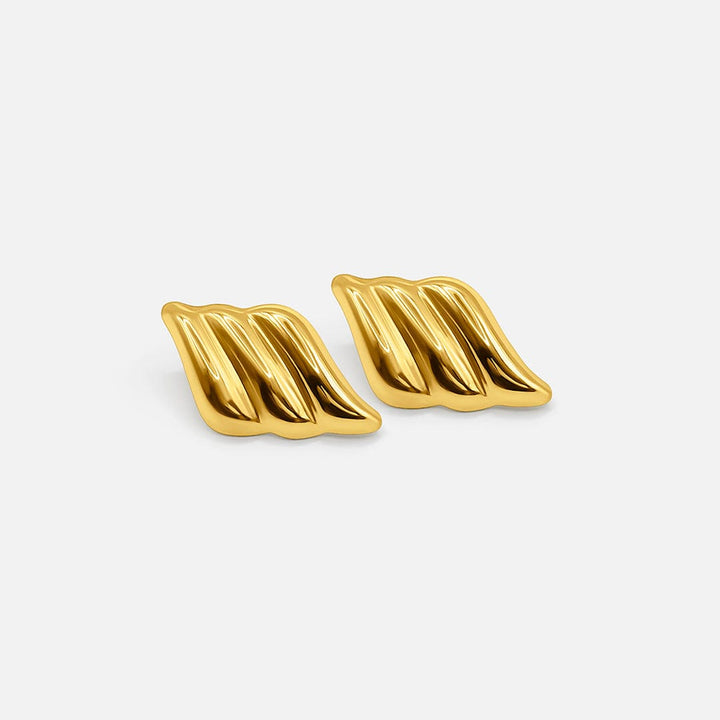 Moderne goldene wellenförmige Stabohrringe