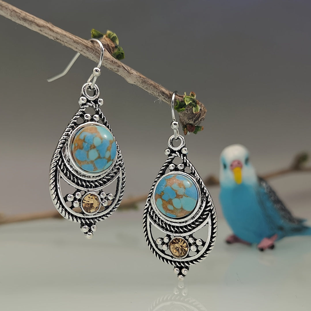 Vintage Boho Stein-Hängele Ohrringe