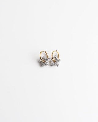 Toned Pave Star Creolen Ohrringe