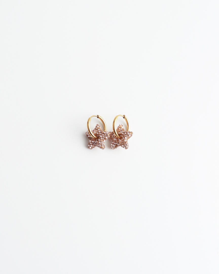 Toned Pave Star Creolen Ohrringe
