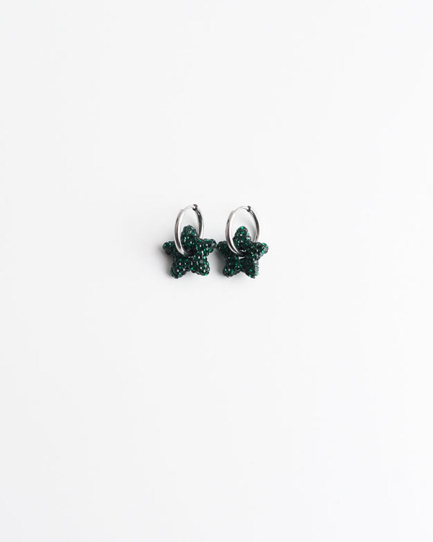 Toned Pave Star Creolen Ohrringe