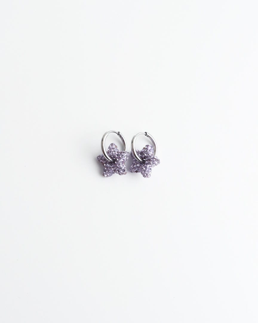 Toned Pave Star Creolen Ohrringe