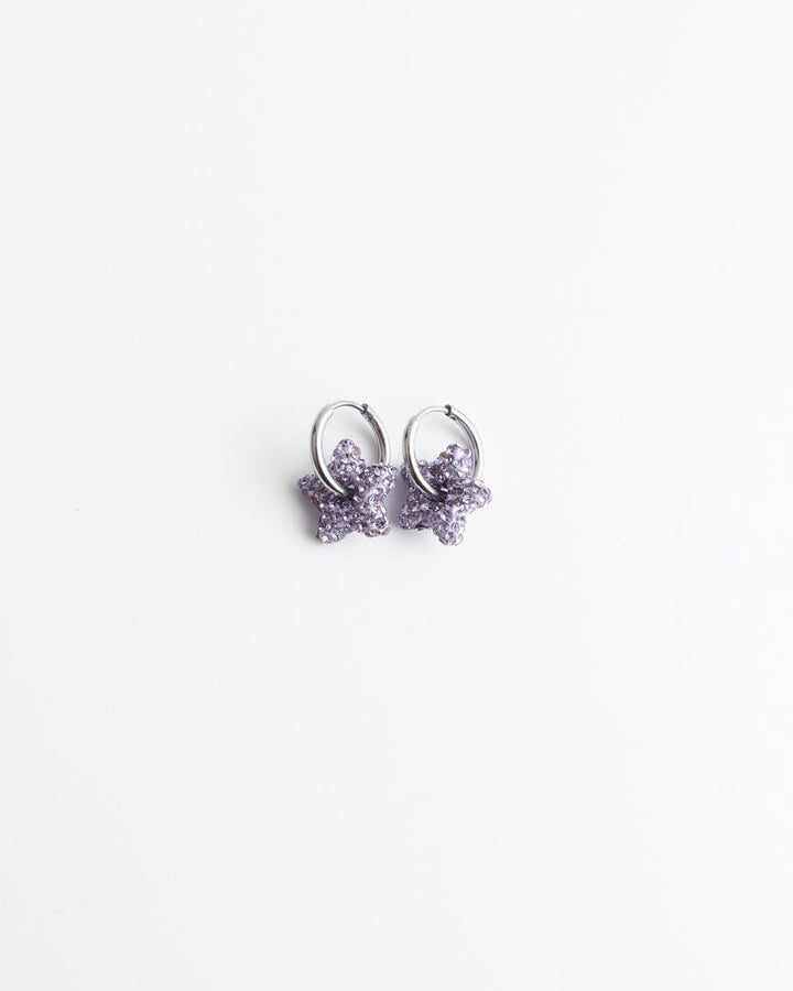 Toned Pave Star Creolen Ohrringe