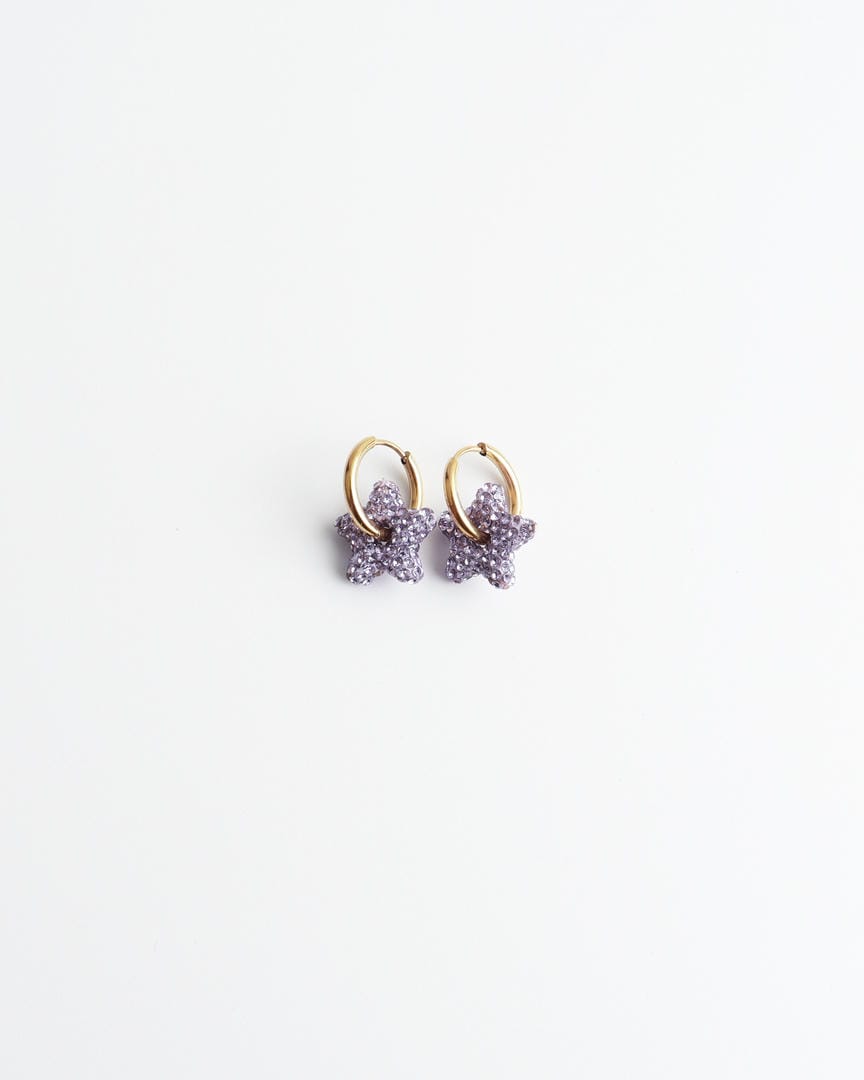 Toned Pave Star Creolen Ohrringe