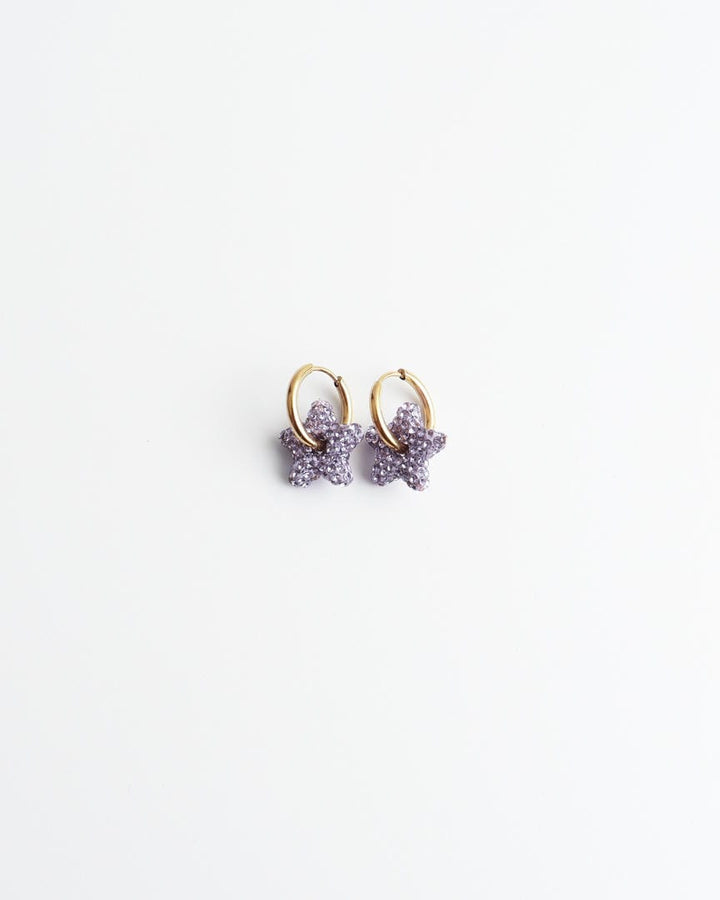 Toned Pave Star Creolen Ohrringe