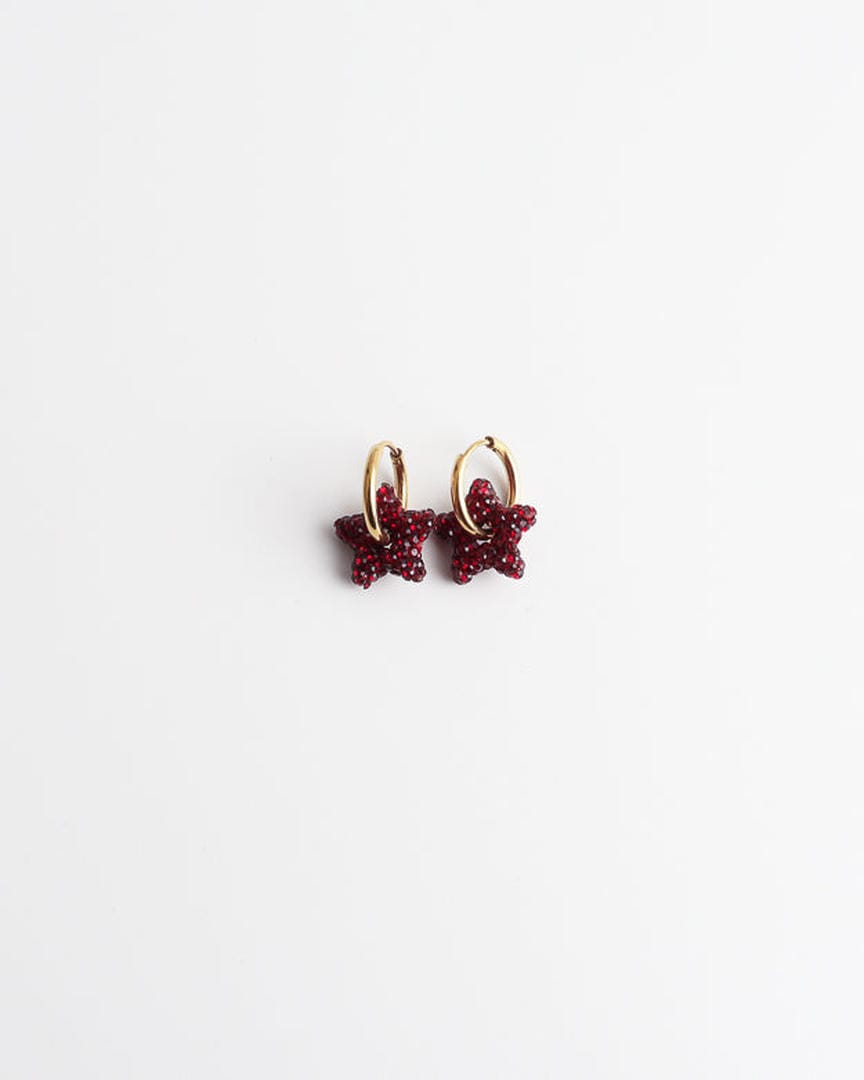 Toned Pave Star Creolen Ohrringe