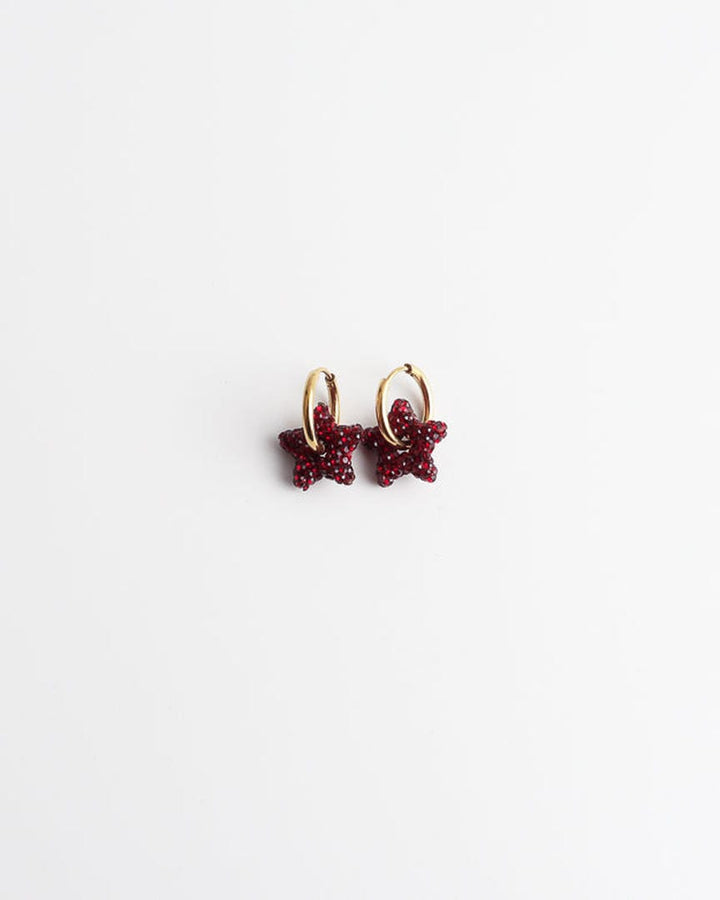 Toned Pave Star Creolen Ohrringe