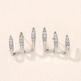 Elegante Strass-Drei-Klauen-Ohrringe