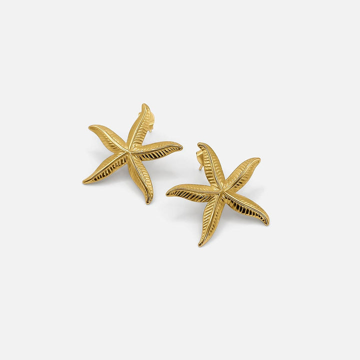 Elegante goldene Seestern-Ohrringe