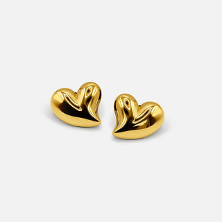 Klassische Ohrstecker Herz aus Gold