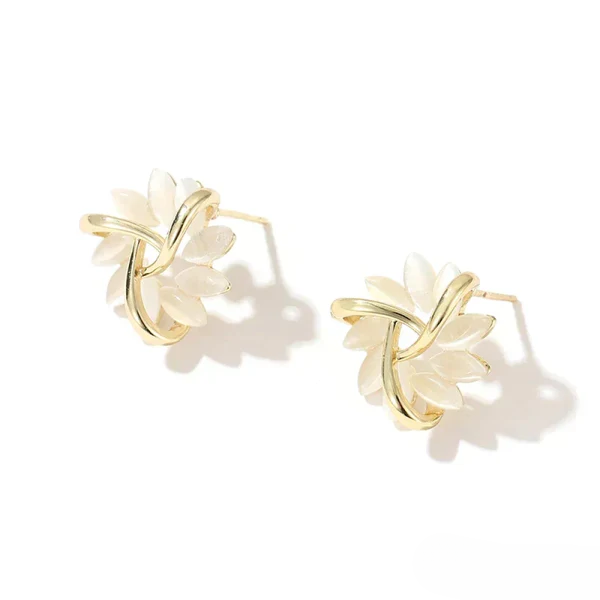 Opal-Blumen-Ohrstecker