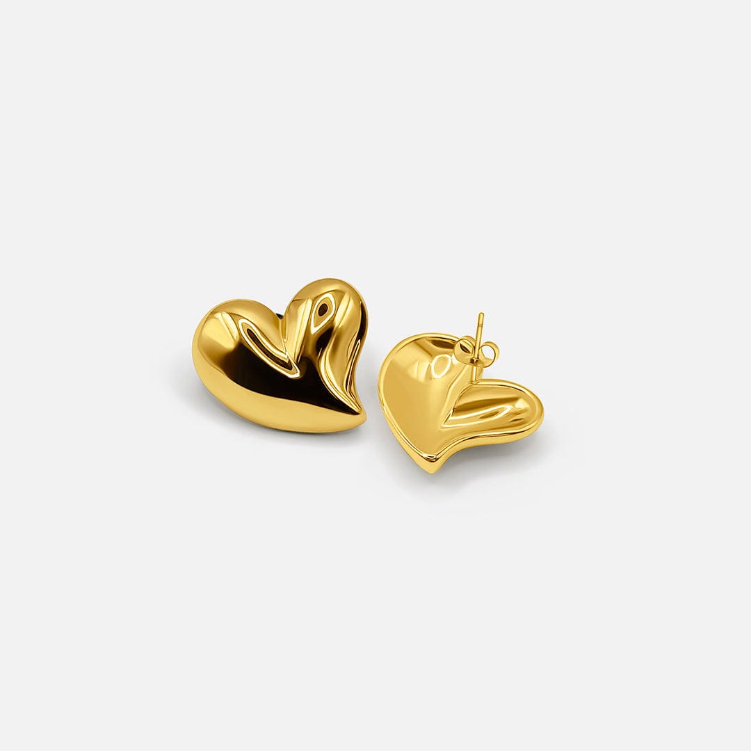 Klassische Ohrstecker Herz aus Gold