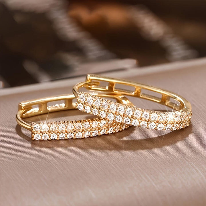 Elegante Zirkonia-Ohrringe in Kreisform