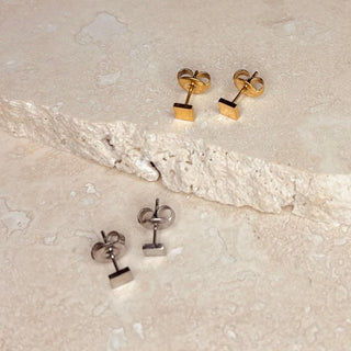Alltags Quadrat Ohrringe in Gold und Silber
