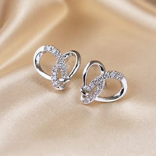 Weissgold Zirkonia Geometrische Ohrstecker