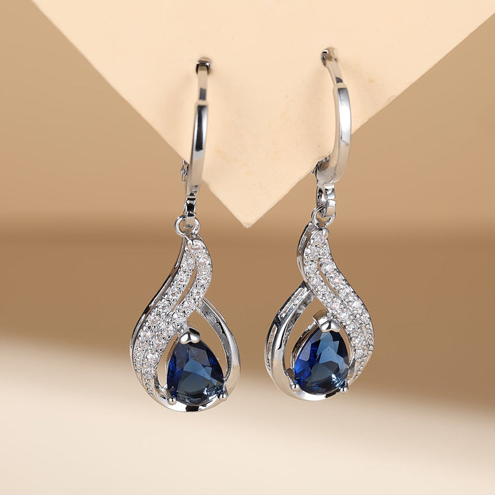 Exquisite Wassertröpfchen-Zirkonia-Ohrringe