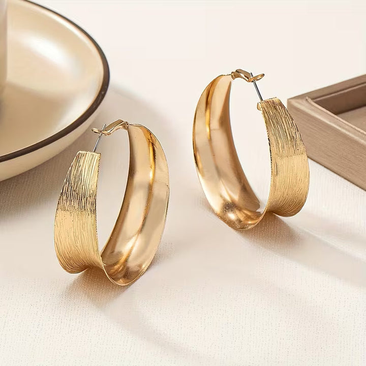 Vintage goldene Creolen Ohrringe