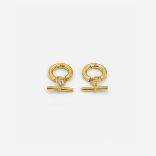 Elegante T-Bar Ohrhänger aus Gold