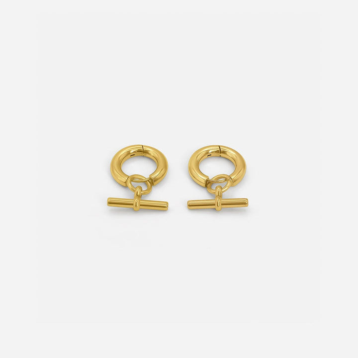 Elegante T-Bar Ohrhänger aus Gold