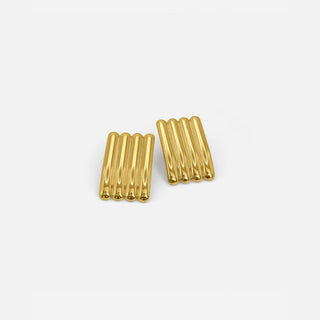 Künstlerische lange goldene Rippohrringe