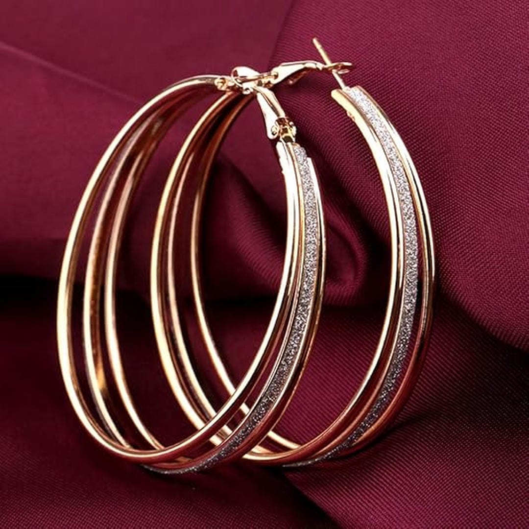 Goldene Retro-Hoop-Ohrringe